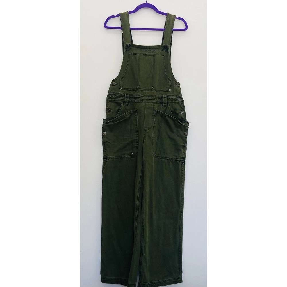 Free People Just In Time Overalls Size XS Olive Army Green We The Free Boho Gorp